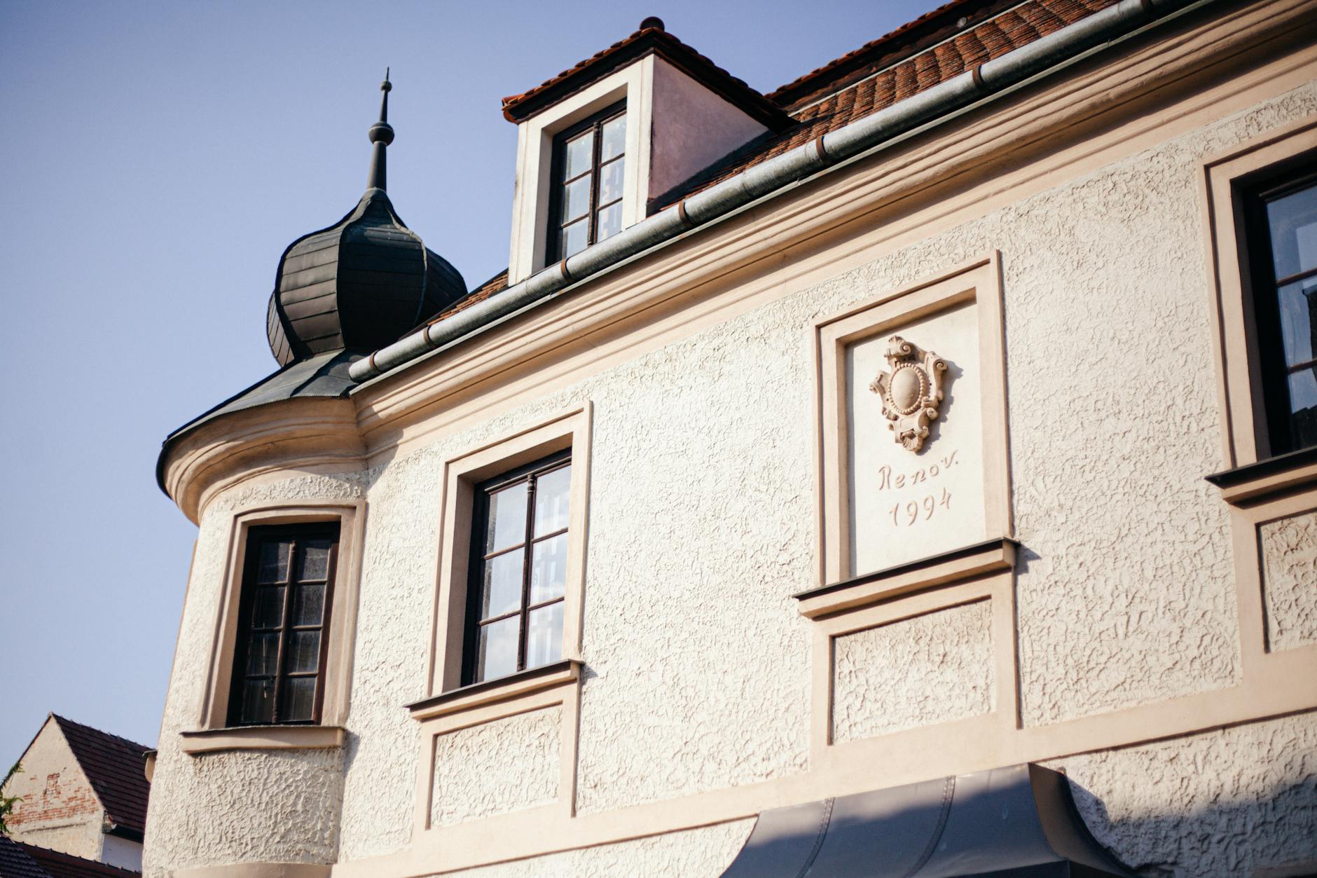 Elegant historical architecture captured in Mikulov, showcasing traditional South Moravian design.