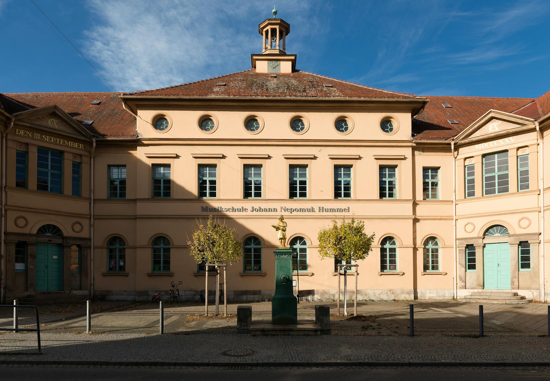 Front view of the Johann Nepomuk Hummel music school in Weimar, Germany.